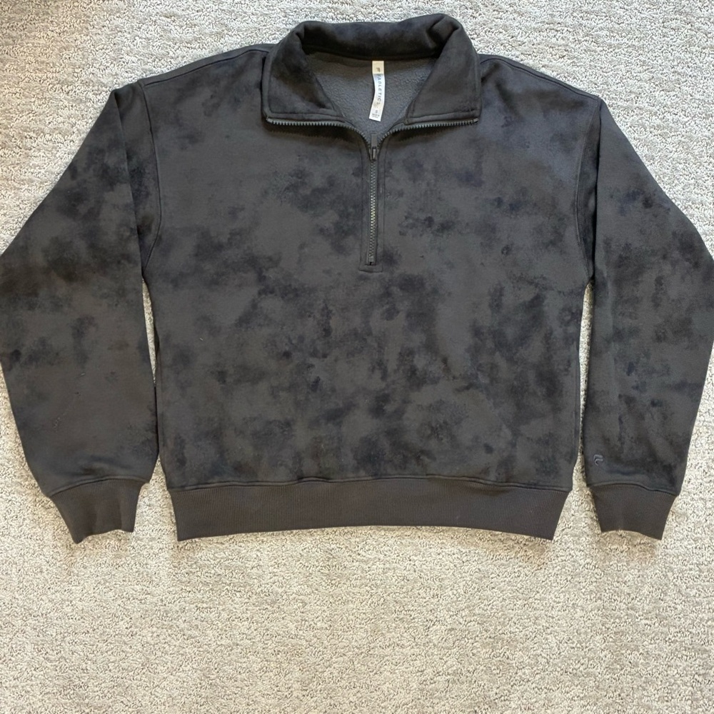 EUC Fabletics Black Zip Up Sweater Soft Comfortable Casual
